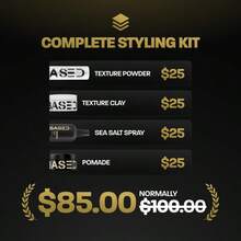 BASED Ultimate Straight/Wavy Hair Styling Bundle | Texture Powder, Clay, Pomade, Sea Salt | BASED Bodyworks | Premium - 無味 - 查看 3