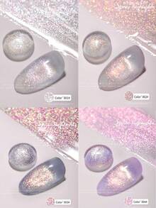 12毫升 2026新款极光独角兽高光小灯泡，网红爆款透明闪亮极光亮片凝胶，彩虹碎钻星河美人鱼指甲油，适合多种场合：购物、约会、通勤、居家DIY美甲沙龙。配备LED灯、UV底油、亮油，通勤约会必备，热销沙龙级品质，持久28天。 - 彩色 - 查看 7