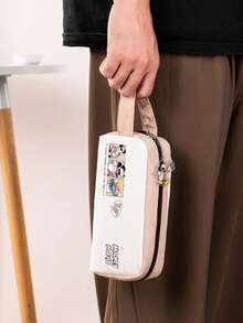 米奇复古彩色铅笔盒，大容量，简约高档，适合中小学生携带文具，多功能收纳袋，多层设计，分类收纳，附赠米奇亚克力挂件，男女通用，是理想的学习用品、返校礼物和生日礼物。 - 卡其色 - 查看 11