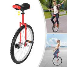 24 Inch Wheel Outdoor Unicycle Adjustable Height Exercise Bicycle For Outdoor Sports Fitness Exercise 154lbs Capacity - Red - View 7