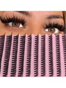 120pcs Cartoon Style Thick Eyelash Extensions, DIY Eyelash Cluster, Individual Eyelash Extensions For Home Use