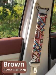 1PC Bohemian Car Seat Belt Cover, Linen Material, 30cm/50cm Two Sizes Available, 30cm Suitable For Front Seat, 50cm Longer Suitable For Back Seat - AA - View 14