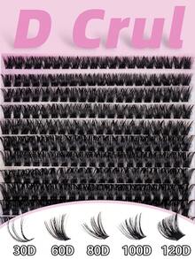 280/224pcs D-Curl Eyelash Extension Kit, DIY Eyelash Extension Set, 280/224pcs Lightweight Natural Curly Eyelashes, Thin And Lightweight, Curl Degree Almost Same As Natural Lashes, 8-16mm, 30D, 60D, 80D, 100D, 150D Individual Eyelash Extension Kit, Including Eyelash Glue, Sealer, Tweezers, Makeup Remover, Eyelash Brush, For Personal Use (8-16mm, Set) - Black - View 6
