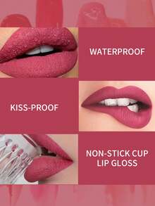 USHAS Matte Lip Gloss, Long-Lasting Waterproof, Velvet Texture, Lightweight Formula, Liquid Lipstick Suitable For All Skin Types - #06 - View 5