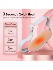 FollowBreak Miếng đệm sưởi không dây cầm tay với màn hình LED hiển thị nguồn, 3 mức nhiệt độ, 4 chế độ massage, miếng đệm sưởi lưng, làm nóng nhanh vùng bụng. Thích hợp làm quà Giáng sinh cho phụ nữ và bé gái, dùng để giữ ấm tay. - Nhiều màu - Xem 4