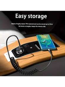 1pc Retractable Spring Data Cable, High-Speed Charging & Data Transfer Cable Compatible With IPhone 17 Pro Max/17 Pro/17/Air/16/15, S25/S24/S23/S22/S21 Ultra Plus, , Series