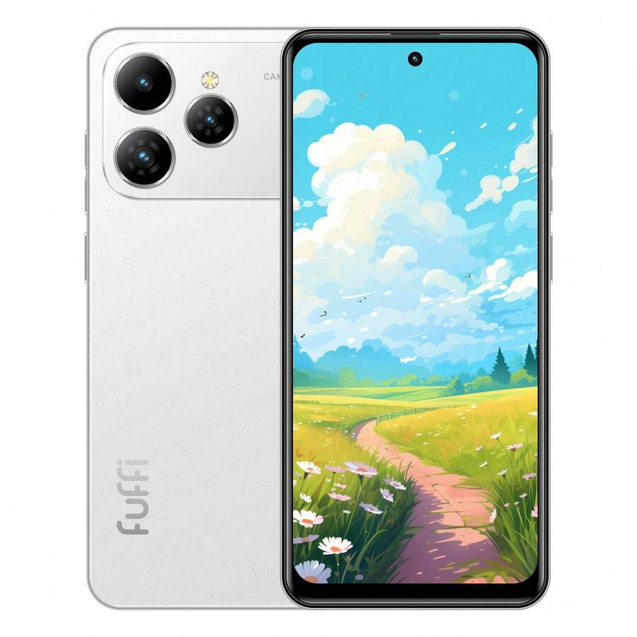 FUFFI Global Unlocked M17 Pro Smartphone With Android, 6.56inch HD Screen, 4GB RAM 64GB ROM, Large Battery 3800mAh, 5MP+13MP Camera, Dual SlM, Unlock Mobile Phone, Included Headphones Type-C Charging Cable, Protector, Pecfect Gift For Holiday Birthday - 白色 - 查看 1