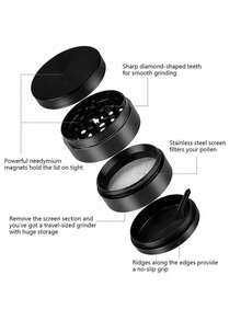 BROS 1 件装高级黑色研磨器 - 多尺寸金属研磨工具 - 耐用家用配件 - 小巧设计 - 情人节和新年礼品套装 - 彩色 - 查看 6