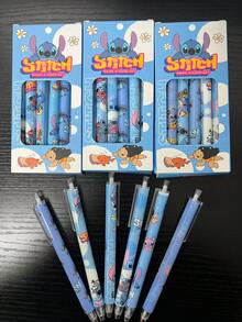 6pcs Disney Cartoon High Quality Neutral Pens, Liquid Ink Ballpoint Pens, Cute Stationery, Student/Office Writing Gift