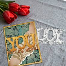 创意“你就是我的世界”切割模具，DIY剪贴簿相册和压花模板，贺卡制作工具，卡片纸切割工艺品，礼品卡制作模板模切。 - 銀色 - 查看 7