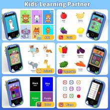 儿童益智玩具手机，2.8英寸屏幕，恐龙硅胶外壳，配备双摄像头、音乐、游戏、字母学习等功能，适合3-12岁儿童，可成长为互动玩具手机。 - 彩色 - 查看 6