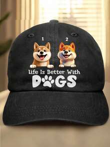Custom-Made Personalized Hats, Featuring Multiple Names And Photos, Custom Pet Photos, Dog Photos, A Retro Washed Style, Five Color Options. Perfect For Dads, Father's Day Gifts, Birthday Gifts, And Stylish Items. Gifts For Pet Lovers - Multicolor - View 22