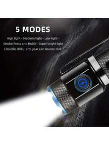 Alonefire X66 P50 LED 超亮迷你手电筒，手持式小型手电筒，Type-C USB 充电，便携式腰夹，夜间照明，适合女性背包口袋，户外和居家使用，包含 16340 电池 - 彩色 - 查看 7