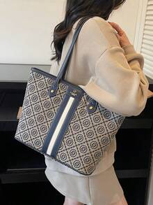 2025新款复古时尚简约大容量腋下包，多功能单肩包，通勤包，女士品牌手提包 - 藍色 - 查看 7