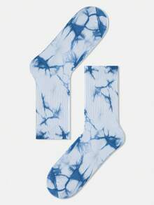 1/5 Pairs Unisex Couples Tie-Dye Tie Dye Graffiti Hip-Hop Artistic Design Combed Cotton Casual Socks, Suitable For Travel, Home, Office, Holiday Gifts, Spring/Summer - Multicolor - View 25