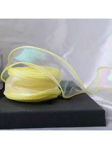 4cm Width 10/50 Yards Rainbow Organza Ribbon, Transparent Wide Craft Ribbon Suitable For Flowers, Bouquets, Wreaths, Weddings, Birthday Parties, Christmas Gifts, Hair Accessories, Decorations And More - Multicolor - View 15