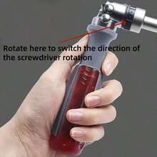 11件套手动棘轮螺丝刀套装，专业软垫手柄螺丝刀套装，带旋转头和隐藏式批头槽，无需电源或电池，适用于狭小空间，经久耐用，时尚设计，多功能一体式工具 - 多色2 - 查看 5