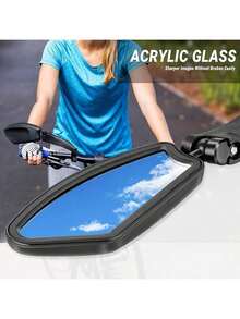 360° Rotating Mirror With Wide Angle Lens And Anti-Glare Surface, Handlebar Mounted Accessory Compatible With Road & Mountain Bikes, Smartphones & Cameras, Ergonomic Design For Cycling - Multicolor - View 4