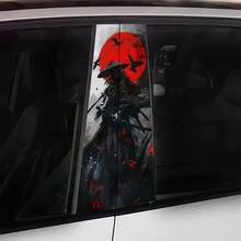 2pcs Red Raven Warrior Car B-Pillar Stickers, Easy To Apply And Remove, UV And Waterproof, Great Gift For Car Enthusiasts, Decorative Stickers Make Your Vehicle Stand Out - A - View 5