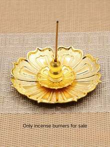 2pcs Vintage Lotus Incense Burner/Holder, Elegant And Compact Design, Suitable For Living Room, Bedroom And Other Spaces - Bronze - View 12