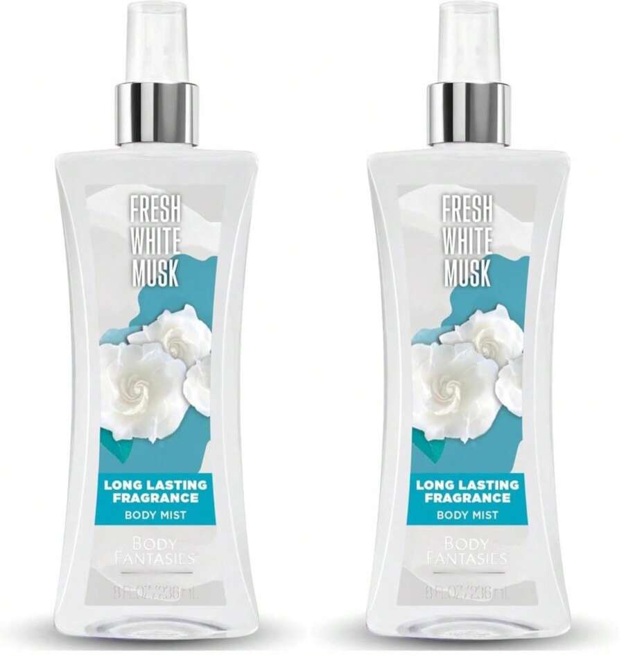 Body Fantasies Signature Fragrance Body Spray, Fresh White Musk, 8 Fluid Ounce (Pack Of 2) - ColorD - 查看 1