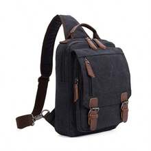 1pc Vintage Canvas Multi-Functional Double Shoulder Bag Backpack, Casual Travel Backpack, Fashion Versatile Bag, Multifunctional Backpack Handbag Chest Bag - Multicolor - View 9