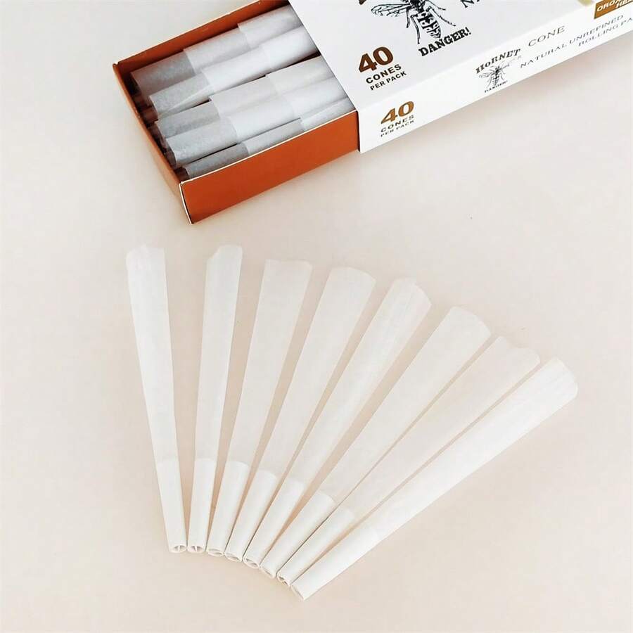 Tubes de cigarettes coniques blancs pré-roulés de 110 mm de longueur, tubes de cigarettes coniques extra-larges, papiers à rouler les cigarettes pour remplir le tabac, papiers de cigarettes en boîte, papiers à rouler les cigarettes coniques blancs semi-transparents, essentiels pour les fumeurs !