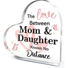 1pc "Dear Mom I Love You" Heart Acrylic Plaque, Meaningful Letter Gift From Daughter & Son, Sentimental Mother's Day Keepsake - Multicolor - View 33