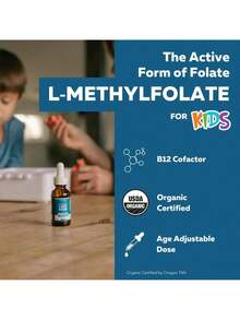 Bestseller!Minimal-Triquetra Organic Kids Methylfolate + Methyl B12 Cofactor - Organic Berry Flavor, Liquid Form 5-MTHF Form Adjustable Dosing; Supports Mood, Behavior, Cognition |   Methy Folate |   L-Methylfolate Healthcare Fitness.Supplement Vitamin,Free Shipping. - Single Packaging - View 7