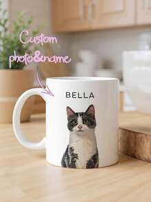 1 szt. spersonalizowany kubek ze zdjęciem zwierzaka, spersonalizowany kubek do kawy ze zdjęciem, spersonalizowany kubek z tekstem, spersonalizowany kubek pamiątkowy z okazji rocznicy, prezent na parapetówkę, prezent na Walentynki, prezent rocznicowy, prezent na ukończenie szkoły, prezent na Dzień Matki, prezent na Dzień Ojca, idealny prezent dla taty/mamy, wyjątkowy prezent dla żony/męża, idealny prezent dla chłopaka/dziewczyny, spersonalizowany prezent dla niego/niej, przemyślany prezent dla miłośników/właścicieli zwierząt - Biały - Zobacz 7