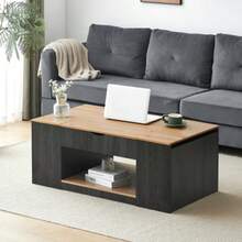 WF311892AAZ Lift-Top Coffee Table - 109.5 Cm, Grey Frame, Elegant Design, Storage Space Under The Tabletop