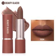 beauty glazed Set de Lápiz Labial Mate, Color Nude, Hidratante, Suave, de Larga Duración, Caja de Regalo Cosmético Resistente al Agua - #105 - Ver 10