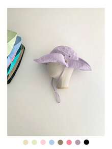 Dopamine Energetic Foldable Sun Hat, Unisex UV Protection Bucket Hat, Lightweight Quick-Dry Textured Wide Brim Fishing Hat, Outdoor Sunshade Hat, Casual Sun Hat - Drawstring Quick-drying - View 8