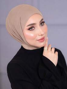 1件装时尚休闲优雅速戴头巾帽，经典简约风格，柔软透气的莫代尔面料，多功能针织头巾，适合日常生活、节日、聚会、祈祷等场合。 - 多色 - 查看 20