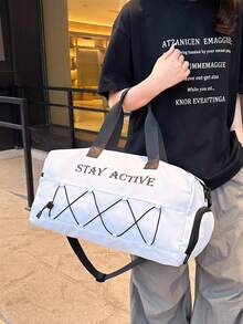 1 szt. Duża pojemność, minimalistyczna torba separująca rzeczy suche i mokre, torba do ćwiczeń w pomieszczeniach z przegródką na buty, torba podróżna do uprawiania sportów na świeżym powietrzu - Wielokolorowe - Zobacz 2