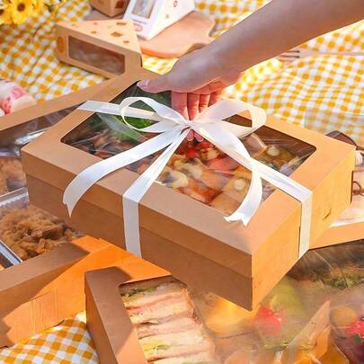 2-Piece Corrugated Kraft Paper Box, Folding Blank Packaging Box, Express Delivery Packing Box, Suitable For DIY Packaging (Adding Decorations/Labels), Event Material Storage.