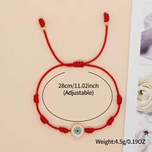 1 st moderiktigt enkelt vitt djävulsöga-armband, rött peruanskt knutarmband, vitt djävulsöga-armband, armband med guldfärgade pärlor, justerbart vävt armband, lämpligt för kvinnors dagliga pendling, familjepresent, systerpresent, födelsedagspresent, familjepresent, alla hjärtans dag-present, kvinnlig present, årsdagspresent - Multifärgad - Visa 5