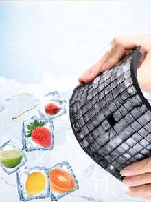 1pc Silicone Ice Tray, 160 Grid Mini Ice Cube Crushed Ice Smoothie Mold, Easy To Demould, Red, Black And Blue Optional - Multicolor - View 7