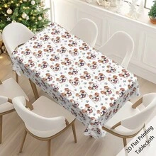 1pc Dog Head Print Elegant Style Durable Polyester Fabric, Suitable For Home, Garden, Kitchen, Camping, Holiday Parties, Weddings, Restaurants And Banquet Decorations, Wedding Season Decor