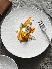 复古磨砂塑料餐盘，沙拉盘，甜点盘，适用于家庭、宿舍、厨房、餐厅，餐具配件，厨房用品 - 彩色 - 查看 7