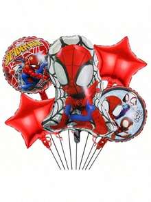 43 Stücke Spinne-Man Geburtstags-Themen Ballon Set, Ziehfahne, Spinne-Man Einlegekarton, schwebende Folienballons, Geburtstagsdekoration, Partyfeier, Themenparty - Verschiedenfarbig - Übersicht 5
