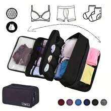 Lightweight Portable Travel Organizer Bag -Underwear Storage Bag Secure Zipper Pouch, Convenient For Storing And Efficiently Organizing Various Items,Space-Saving Organizer For Clothes, Underwear, Socks - 彩色 - 查看 8
