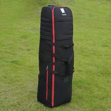 Padded Golf Club Travel Bag With Wheels,Soft Foldable Golf Club Travel Bags, Golf Luggage Case Cover For Airline - With Luggage Lock - 黑色 - 查看 3