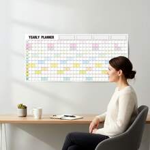 Dry Erase Yearly Wall Planner Calendar, Double-Sided Reusable Annual Calendar With Vertical & Horizontal Layouts, 12 Month Full Year Overview, Large Grid Writing Space & Notes, Wall Hanging Planner For Office, Home & Classroom - Dry Erase Yearly Wall Planner Calendar - View 8
