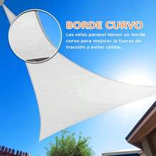LET Toldo Vela De Sa Triangular3x3x3M Malla Parasol Impermeable con 95% De Protección UV para Patio Ecios Exteres Jardines Triangular Gris 3.6 * 3.6 * 3.6M - Gris - Ver 2