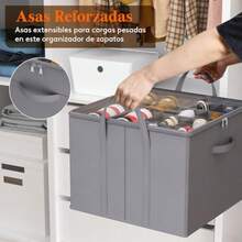 Lifewit Organizador de Zapatos Moderno para Arma 12-16 Pares Cajas Grandes con Tapa Tranrente y Asas Rezadas Contenedores Pb para Zapatos Pack de 2 Gris - GRIS - Ver 3