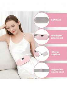 FollowBreak Miếng đệm sưởi không dây cầm tay với màn hình LED hiển thị nguồn, 3 mức nhiệt độ, 4 chế độ massage, miếng đệm sưởi lưng, làm nóng nhanh vùng bụng. Thích hợp làm quà Giáng sinh cho phụ nữ và bé gái, dùng để giữ ấm tay. - Nhiều màu - Xem 5