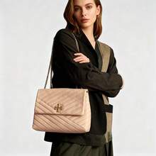 Tory Burch Kira Chevron Double T Logo Crossbody Bag 90446 - Pink - View 1