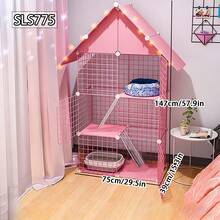 2-Tier Indoor Cat Cage/Condo, Home Apartment Free Space Small Cat Bed For Kittens - Multicolor - View 4