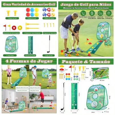 FHZLAJ Juguete de 3 en 1 para Nios, Set Juguete con 12 Bolas Alfombrilla con Doble Cara, Juego de Deportivo de Palo Regalo Cumpleaos, Juego de Lanzamiento para Parque Jardin